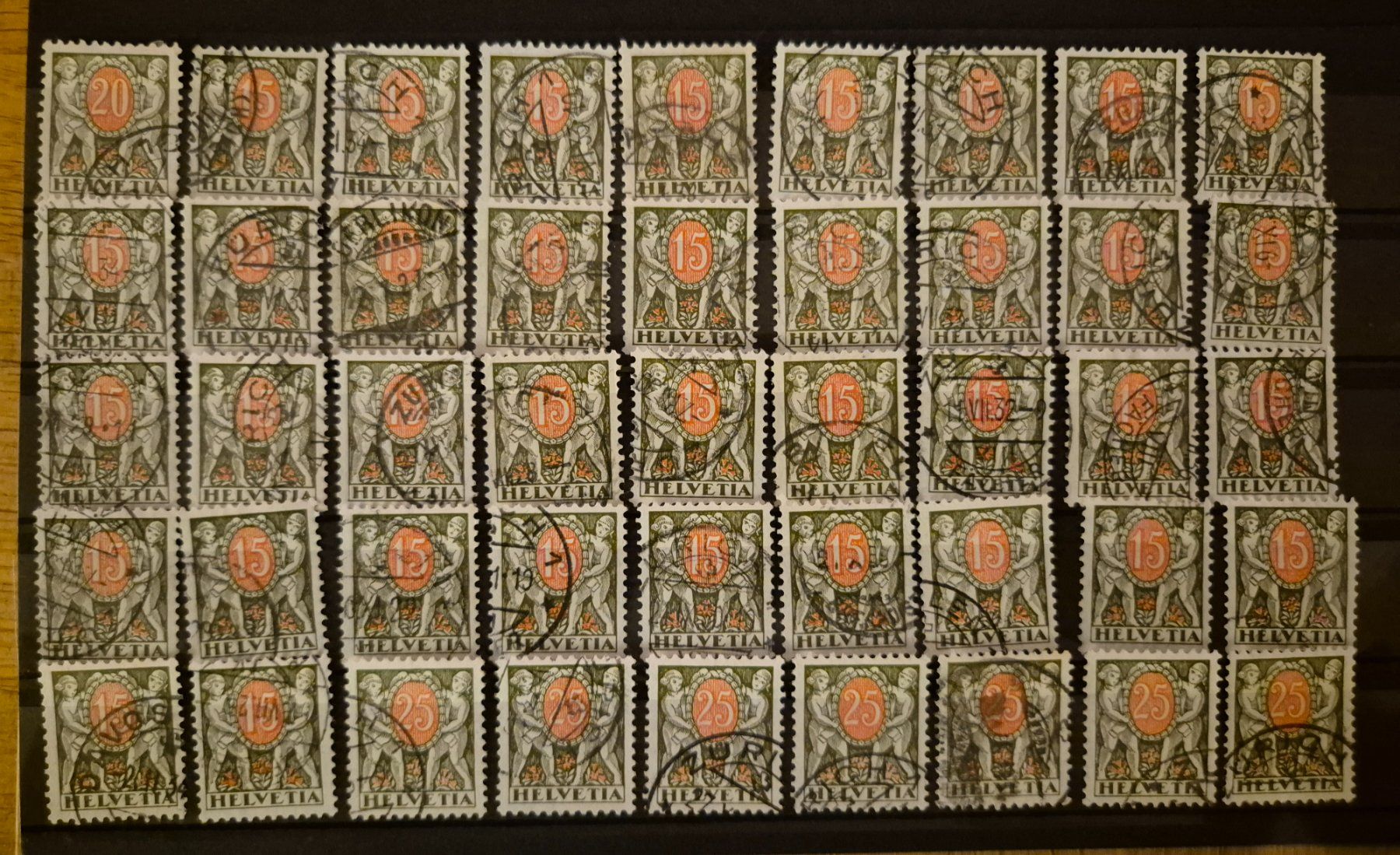 Tutti i francobolli: Lot de timbres taxe CH – Usato da Vionnaz venduto da Rcf1 6