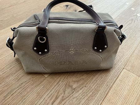 Sac à main Prada toile et cuir marron bon état