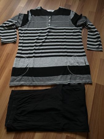 Home Dress schwarz/gestreift, Grösse 48, neuwertig