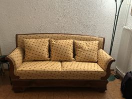 Canapé Style bidermeier, tissu et bois en tte bon état