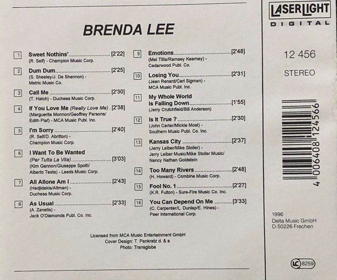 CD: Brenda Lee – Brenda Lee – Usato da Grüningen venduto da azulverde 1