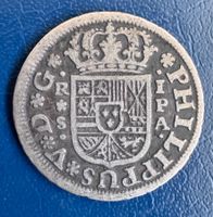 1 Real Silbermünze Philippus V 1734 Spanien