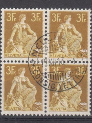 Alle Briefmarken: SBK 116 im 4er-Block mit ST Neuchâtel – Gebraucht aus Bürglen TG von StampGraf