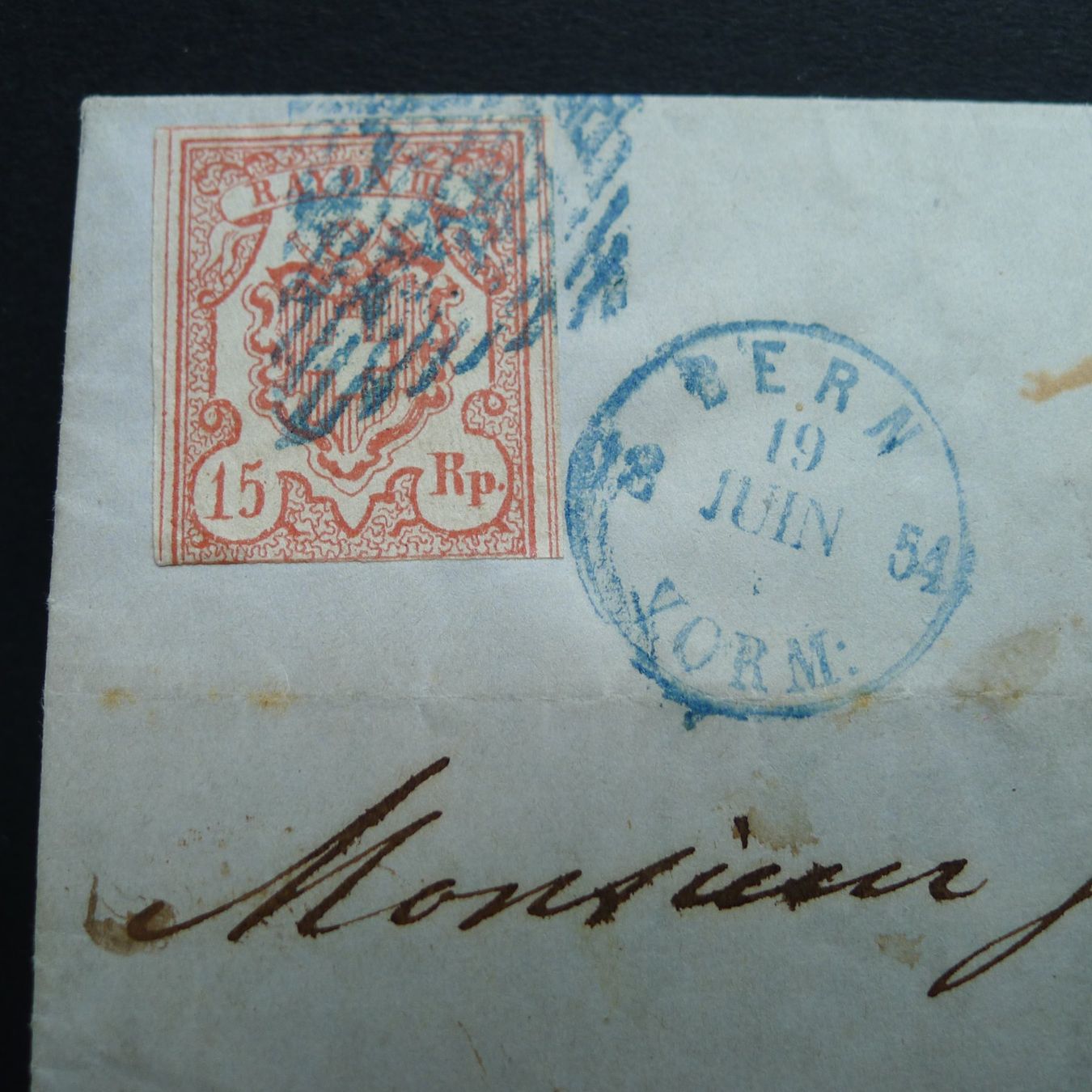 Alle Briefmarken: RAYON III, Brief von BERN nach BULLE BE, 1854 – Gebraucht aus Ebikon von SilvioFreund 1