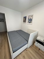 Ausziehbett mit Schubladen und Matratzen weiss 90x200cm