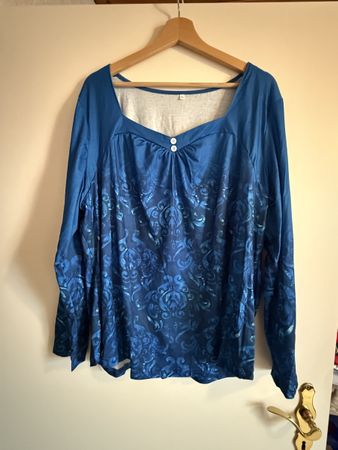 Tunika 3XL, blau gemustert - neu!