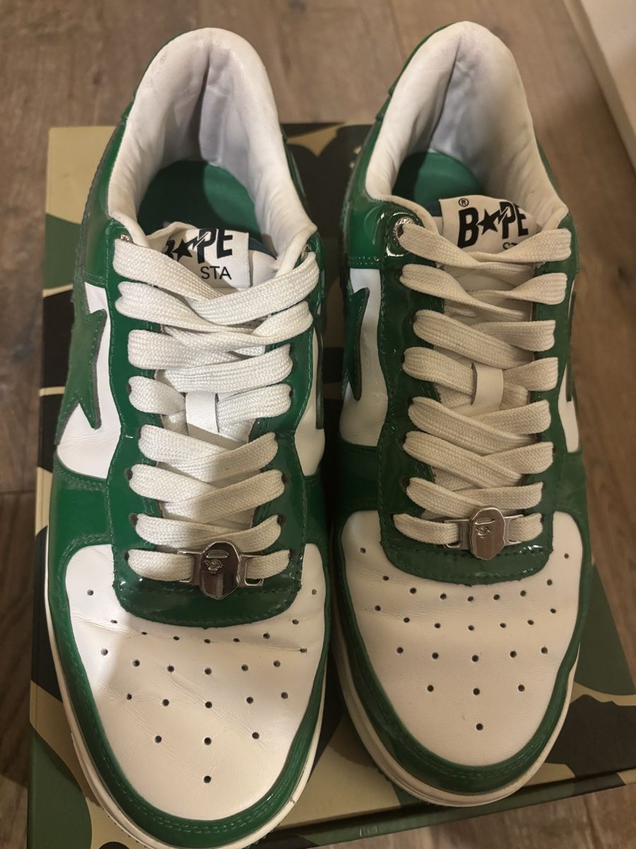 Bape Scarpe da uomo: A bathing ape BAPE sta Lackleder Grün Weiss – Usato da Uitikon Waldegg venduto da noa_68dy 3