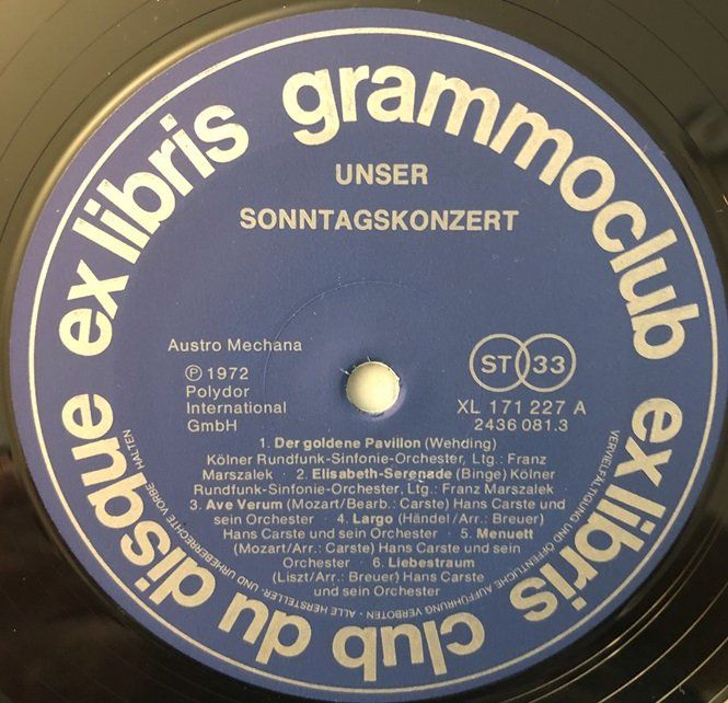 Dischi in vinile: Unser Sonntagskonzert (2 LPs) – Usato da Grüningen venduto da azulvinyl 5