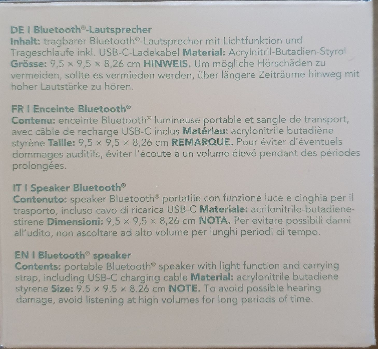 Tragbarer Bluetooth-Lautsprecher mit Licht neu&OVP von COOP (Neu und ...