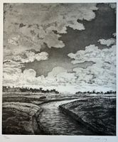 MECKING Fritz (1920-1988) Weites Land - Aquatinta Radierung