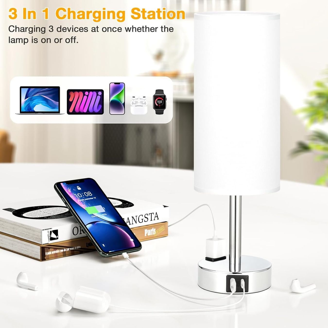 Lampade: Nachttischlampe Touch Dimmbar mit USB A+C – Nuovo e nell'imballaggio originale da Nuglar venduto da SaleRitter 2