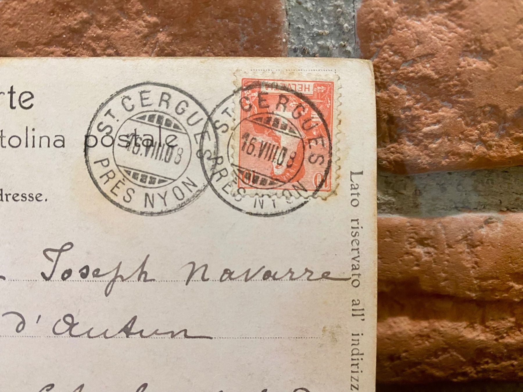 Ansichtskarten: 1908 St-Cergue et le Mont-Blanc – Gebraucht aus Root von ENGLAND-TREASURES 3