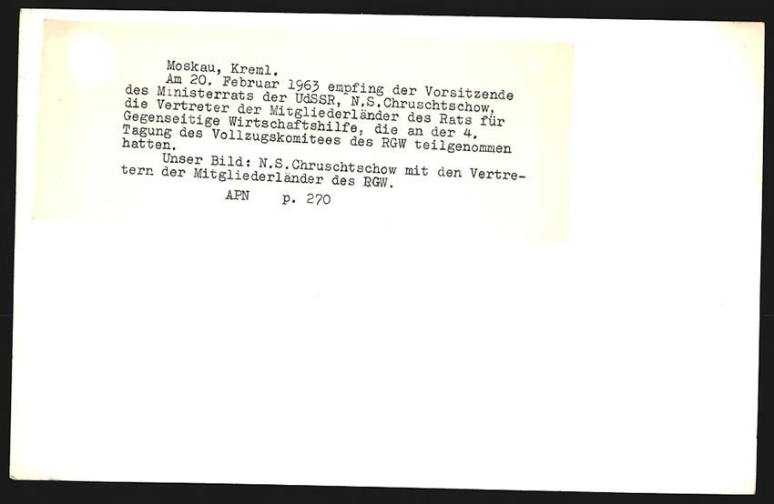 Fotografie & Manifesti: Fotografie Nikita Chruschtschew mit den  – Usato da Berlin venduto da bartko-reher 1