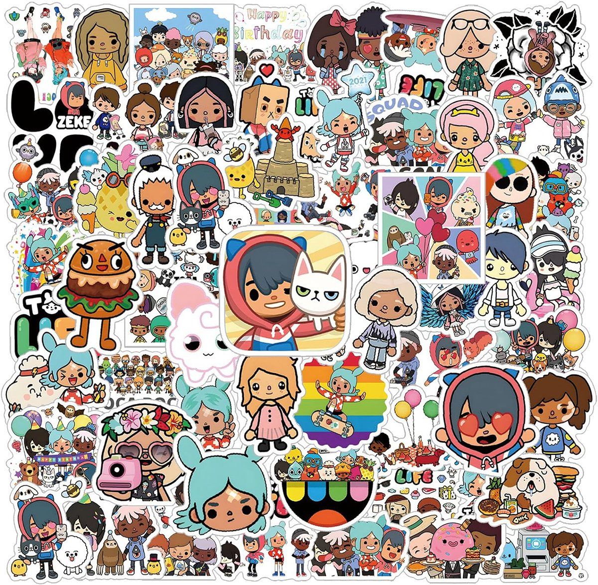 62 Stk. Sticker Aufkleber - Toca Life World Game (Neu und ...