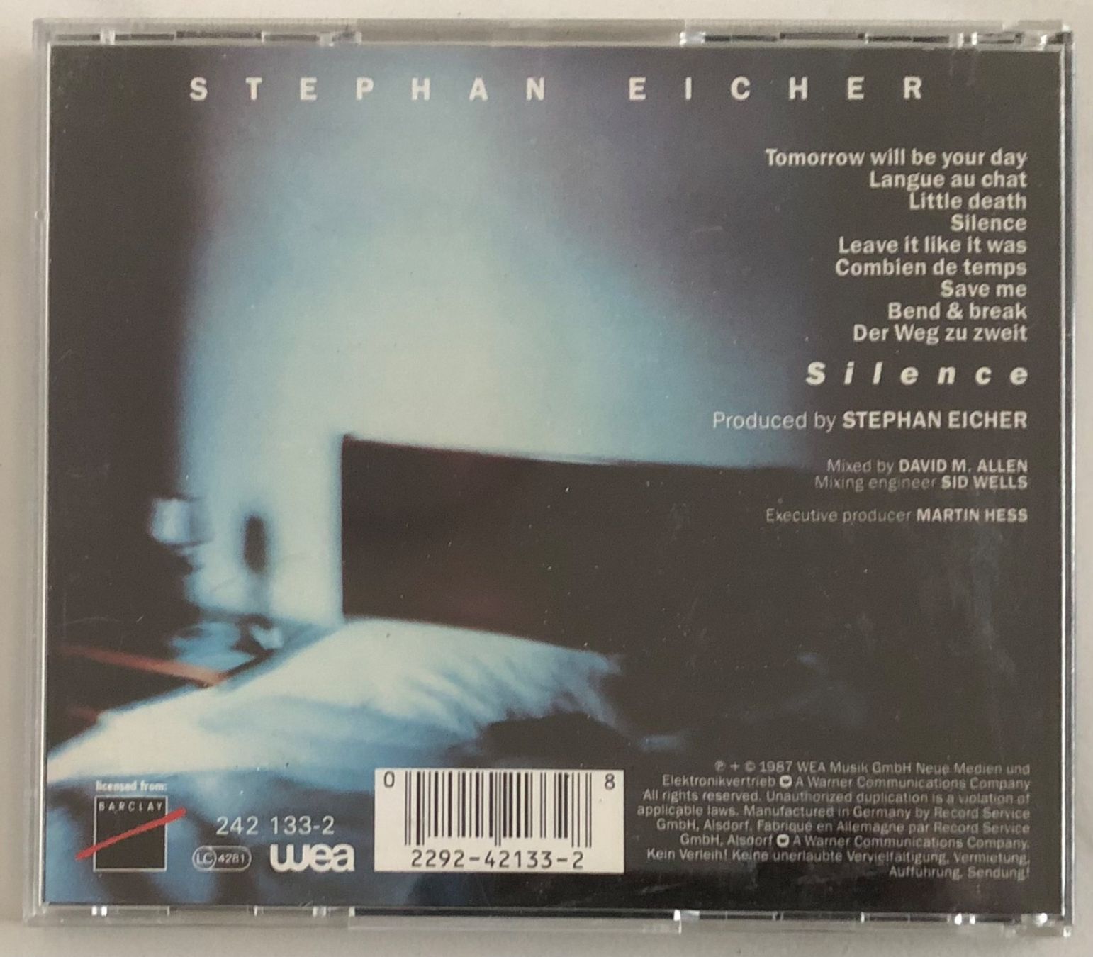 Schallplatten: STEPHAN EICHER - SILENCE – Gebraucht aus Poliez-Pittet von Newtown-Records 1