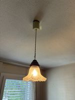 Hängelampe mit Glockenschirm Glas hellbraun gebraucht