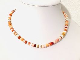 Opal & Pearl Necklace - Gold Plated Silver