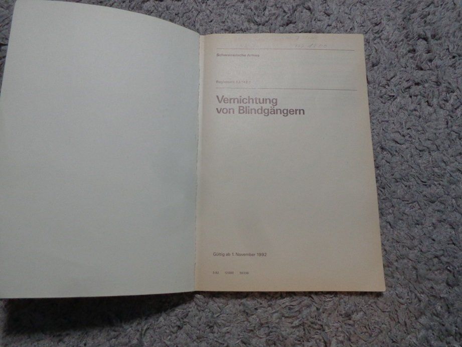 Zeitschriften & Magazine: Schweizer Armee Reglement: Vernichtung von Blindgängern – Gebraucht aus Gontenschwil von Ch_suk 2
