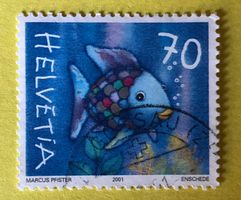 Nr.1027 GESTEMPELT Regenbogenfisch allein unterwegs 2001  ﻿
