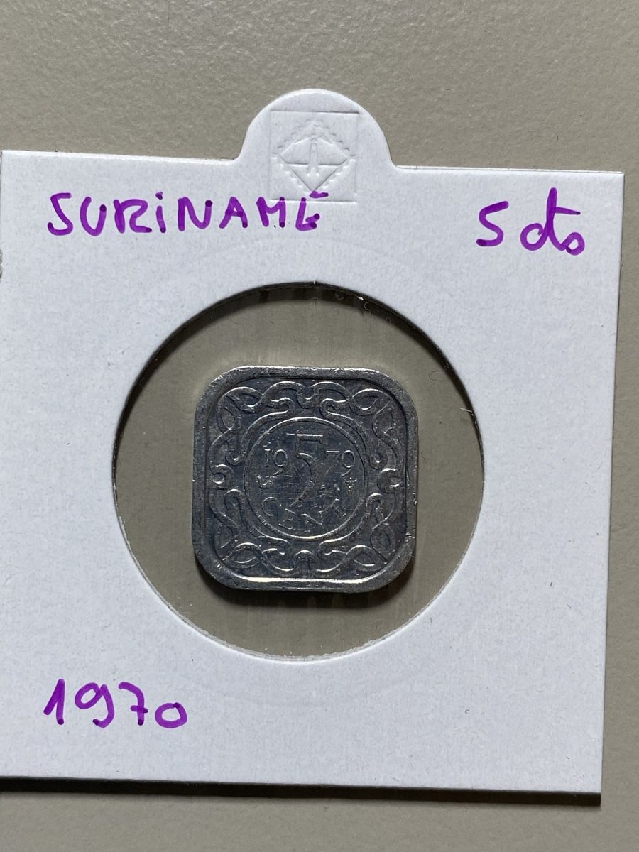 Tutti le monete: Suriname - 5 cents - 1970 – Usato da Payerne venduto da Mike1682