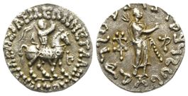 INDO-SKYTHIANS. Azes AR Tetradrachm (circa 58-12 BC)