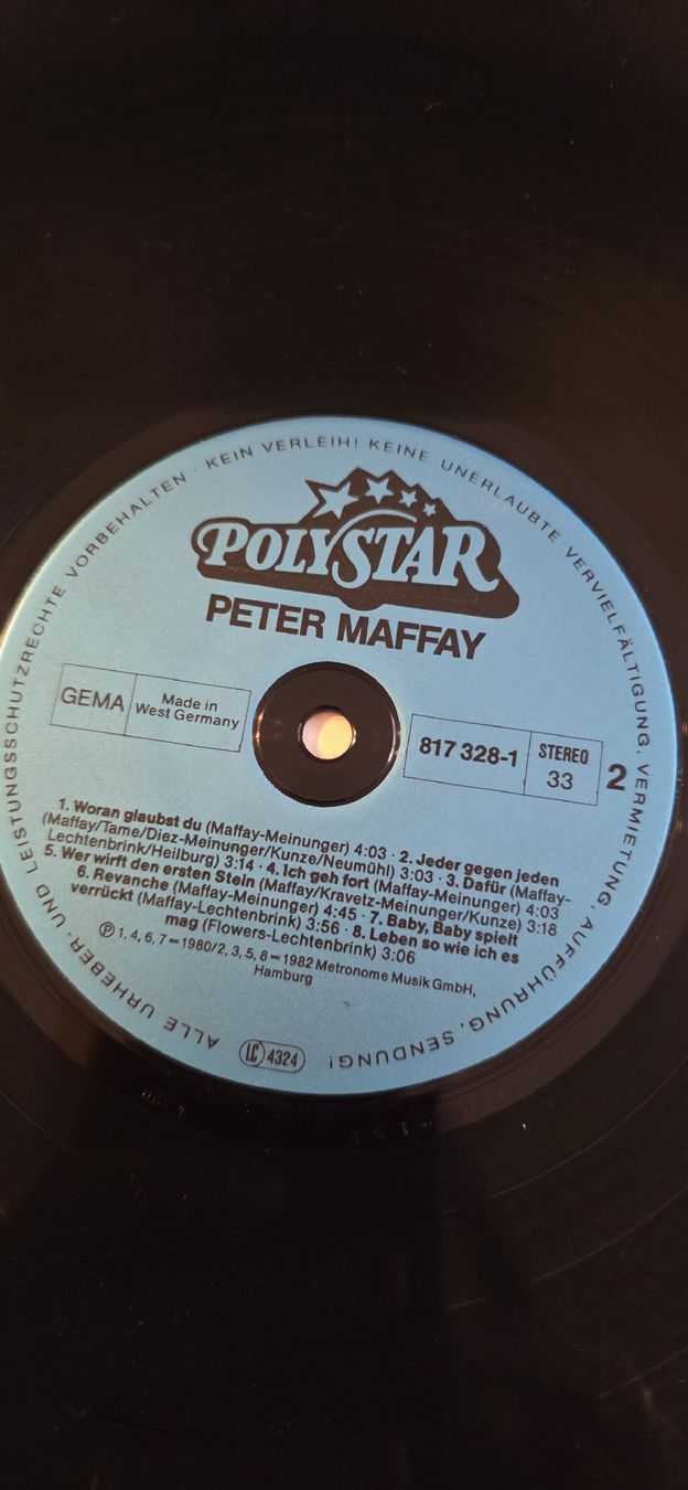 Dischi in vinile: Peter Maffay - 80-83  1982 G,Vg – Usato da Yvonand venduto da RF-VINYL 4