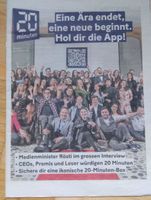 Zeitung - 20 Minuten Letzte Print-Ausgabe  23.Dezember ©2025