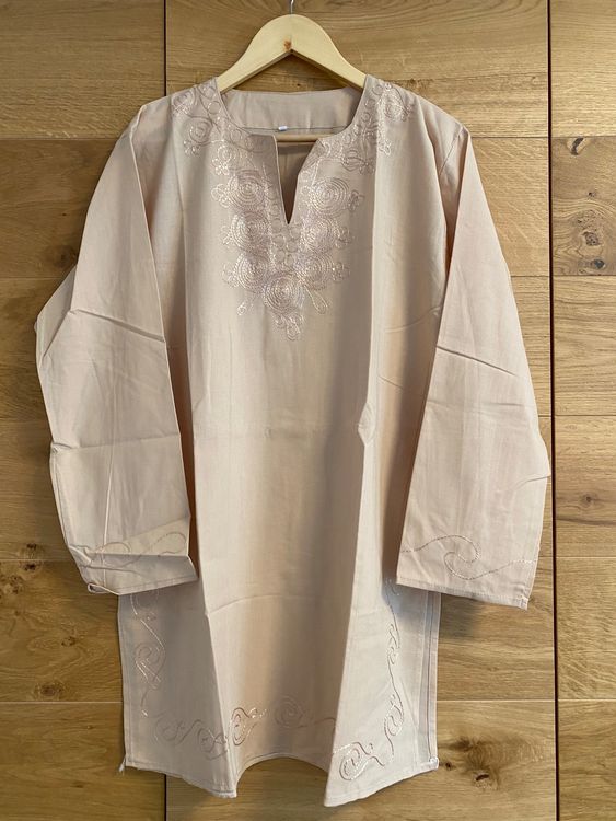 TUNIQUE BEIGE/CRÈME - TAILLE 52, SYNTHÉTIQUE, RAYONNE, MANCHES COURTES, MARQUE RAINBOW