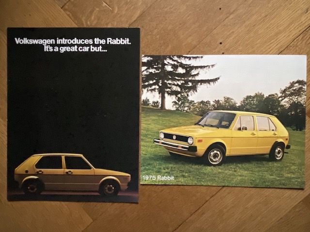 VOLKSWAGEN RABBIT Prospekt Konvolut USA 1975 brochure GOLF (Gebraucht ...