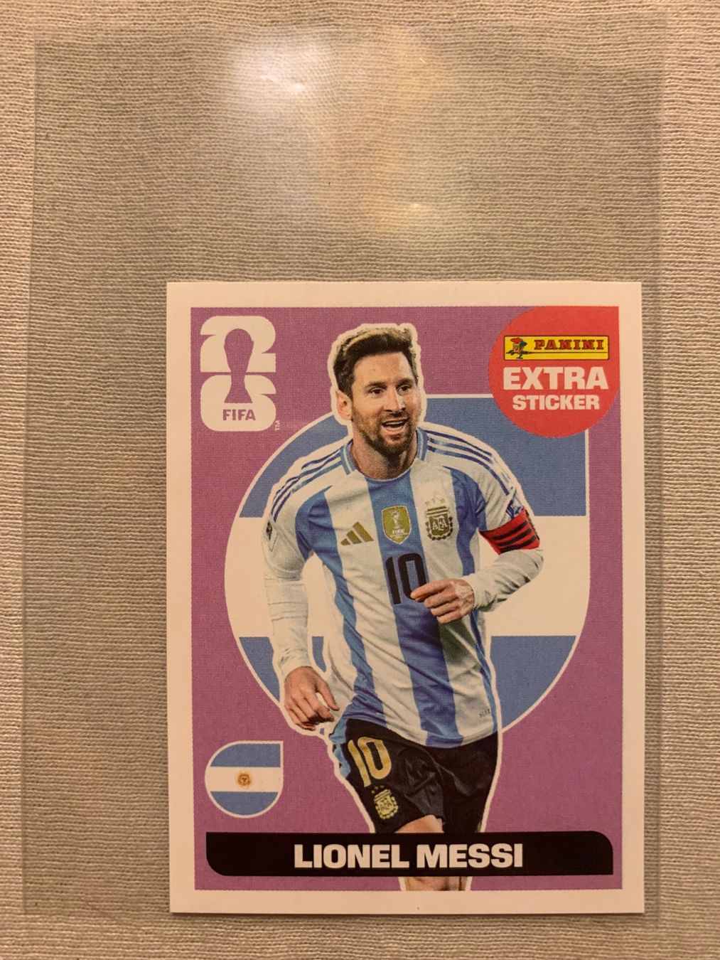 Panini Carte collezionabili: Panini Extra Sticker Lionel Messi pink – Usato da Zürich venduto da Kasza 1