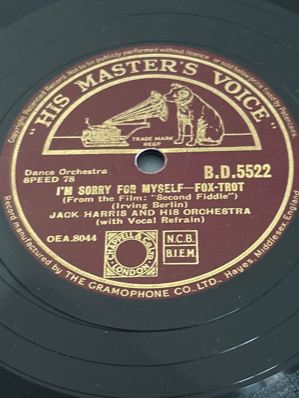 Schallplatten: Schallplatte Jack Harris Orchestra Fox-Trott B.D.5522 – Gebraucht aus Ibach von lisch3 1