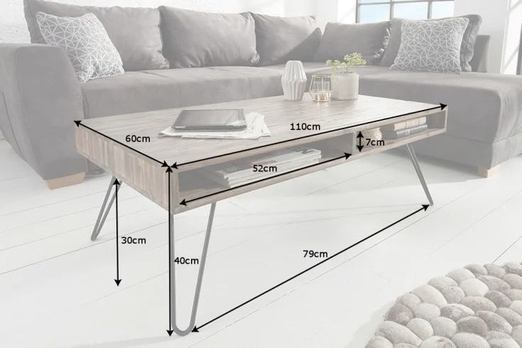 Tische: Handgearbeiteter Couchtisch 110cm Akazie – Neu und originalverpackt aus Winterthur von aredo 8