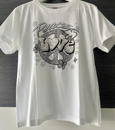 Peace & Love T-Shirt Gr. L weiss