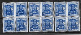 Lot 4er Block PJ 1938**30Rp