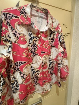 Kettenmuster Bluse pink