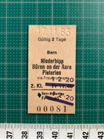 SBB Billett Bern Niederbipp Büren Pieterlen via Fraubrunnen