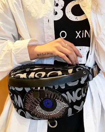 Borsa/Marsupio con occhio strass