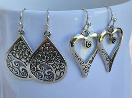Orecchini set due paia metallo color argento nuovi