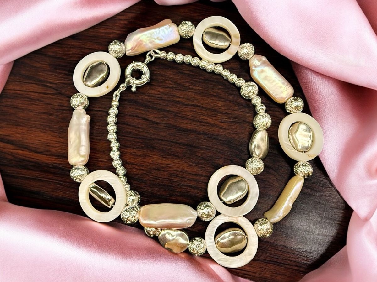 Catenine: Elegante Halskette mit Perlmutt – Nuovo (secondo la descrizione) da Lamone venduto da LaCantinaMagica 5