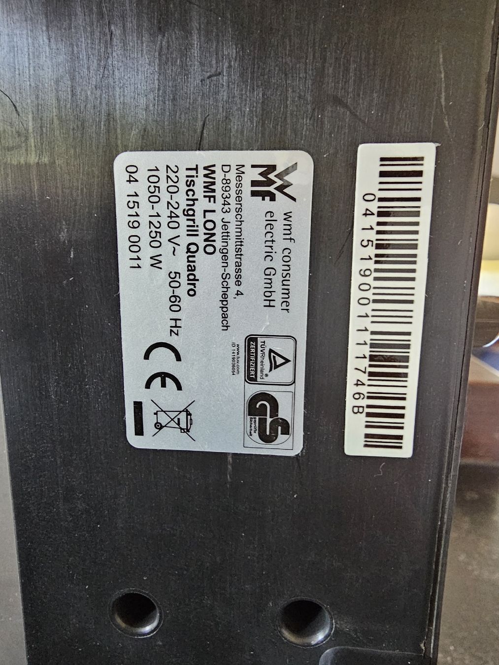 Griglie: Tischgrill WMF Quadro elektrisch – Nuovo (secondo la descrizione) da Stettfurt venduto da Rockyto 1