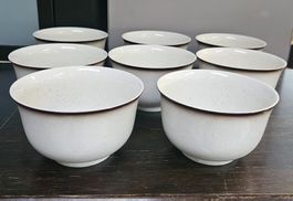 8 x Schalen Weiss/Braun
