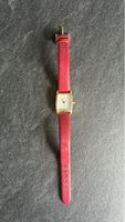 Elegante Damenuhr mit rotem Lederarmband - Vintage Look