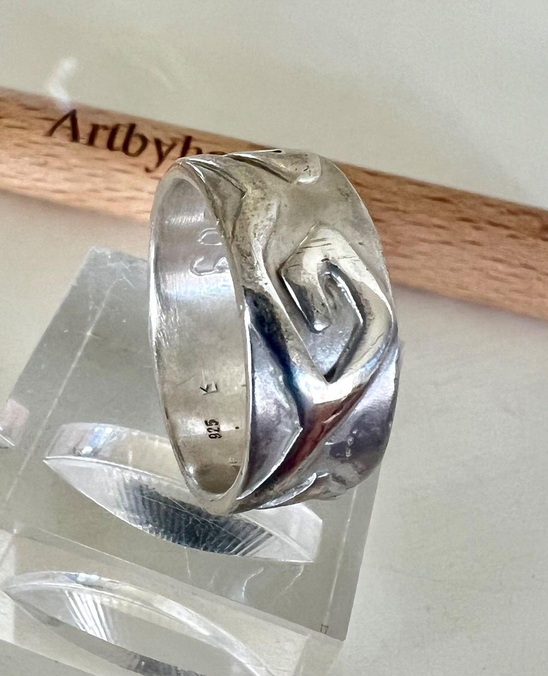 Anelli: Silberschmiede Ring 925 div. MPzen mit skulpturalem Muster – Usato da Ruswil venduto da artbyhand 2