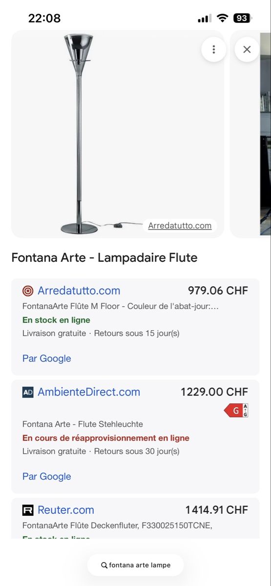 FontanaArte Lampade: Luminaire Fontana arte – Usato da Renens VD venduto da Kro0601