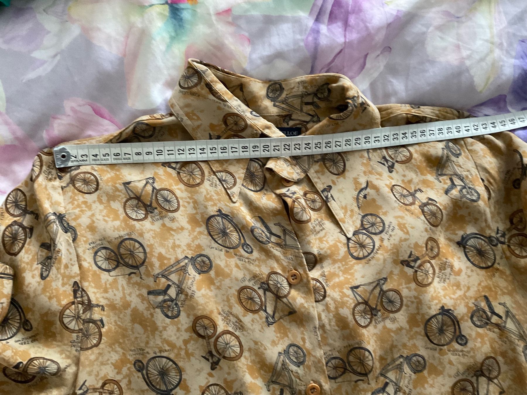 Blusen: Paul Costelloe 100% Seiden Bluse Gr 38 Veloprint Longbluse – Gebraucht aus Urdorf von alda02 6