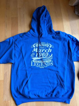 Hoodie: "Born in March 1969 Legends" Gr. L Pullover