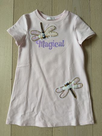 Choupette dress pink dragonfly sequin size 110. New!!!