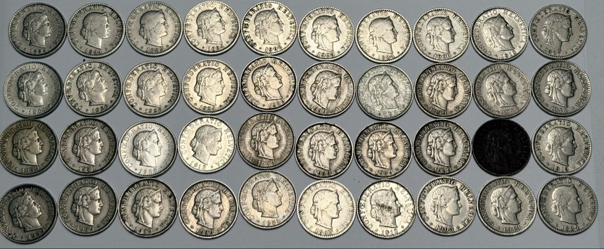 Tutti le monete: 40 pièces 0.20ct 1884-1900  – Usato da La Tour-de-Trème venduto da Ahamaya