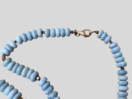 AB 1.- Collier aus Chalcedon und Silber Elementen