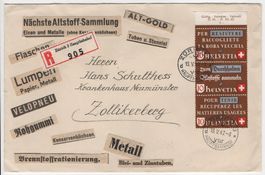 ALTSTOFF Dreierstreifen auf Chargé nach ZOLLIKERBERG